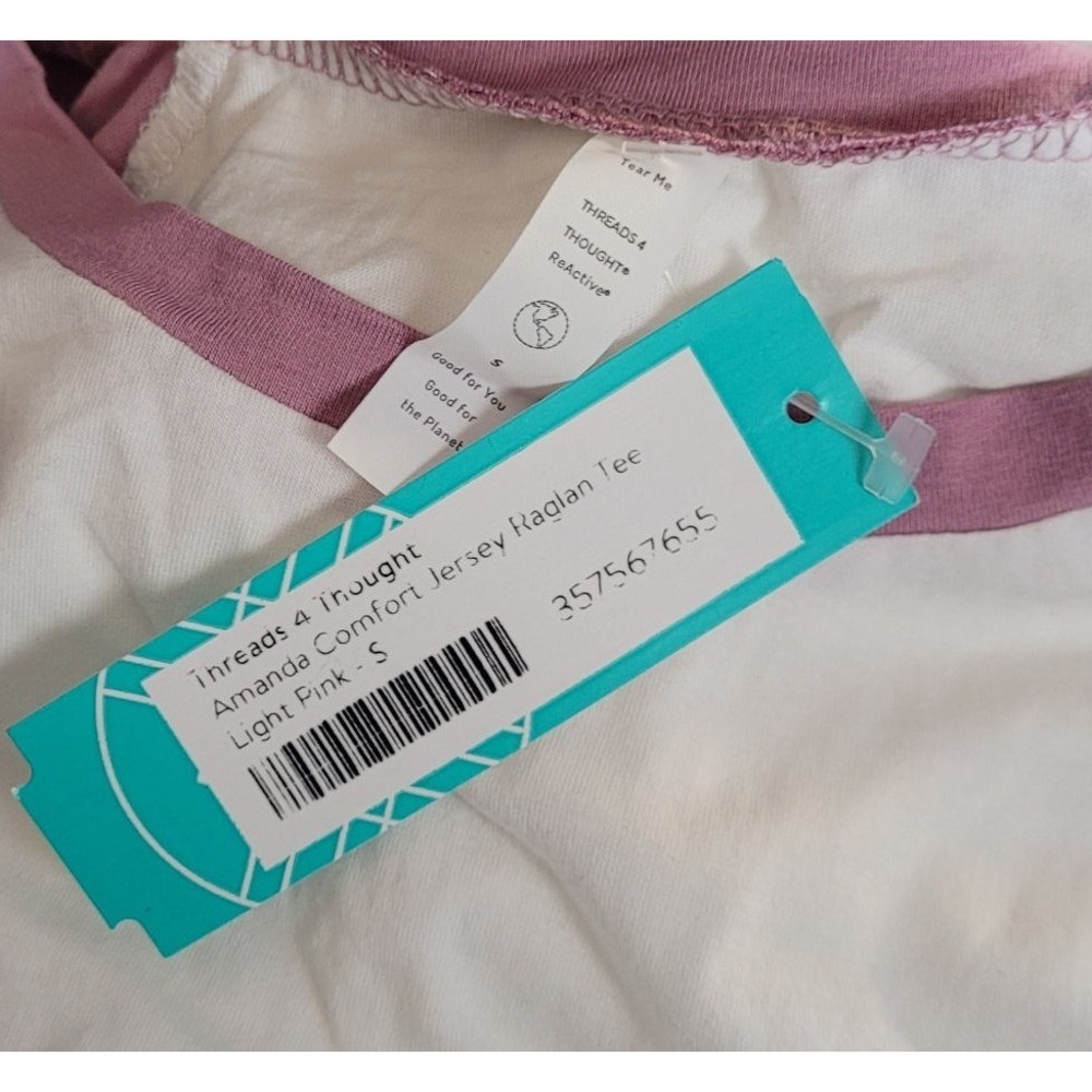 Stitch Fix Threads 4 Thought Amanda Comfort Jersey Raglan Tee - Pink/White - S - Picture 5 of 5